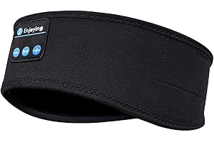 Atopoo Cuffie Per Dormire, Auricolari Sportivi Con Fascia Bluetooth, Altoparlanti Stereo Ad Alta Definizione Incorporati, Maschera Per Gli Occhi Per Sport/Yoga/Persone Che Dormono(Nero)