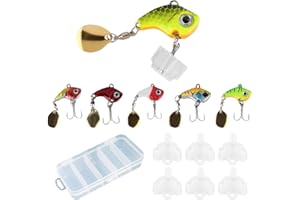 SNONESIY 5 Pcs Jig Spinner Angelköder Set - Barsch, Zander, Hecht, Moschus, Plötze, Forelle - Fischköder