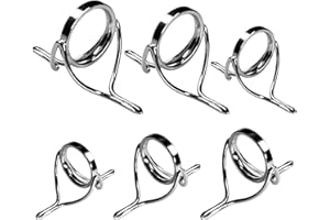 QualyQualy Kit de reparación de guías de caña de pescar de acero inoxidable para reconstrucción de caña de pescar, 6 unidades