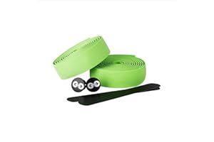 URBAN ZWEIRAD Resistente Nastro per Il Manubrio della Bici - Verde - Inclusi Tappi di Chiusura e Strisce adesive - Super Antiscivolo e Facile da Applicare - 200cm x 3cm (Verde)