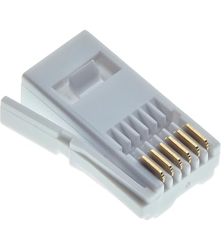 30x Kauden Blanc 6 Broches BT631A Qualité Câble Téléphone Sertissage