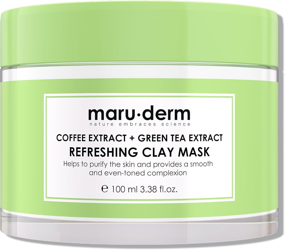 Maru.Derm Kahve Özü + Yeşil Çay Özü Ferahlatıcı Kil Maskesi 100 ml