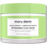 Maru.Derm Kahve &Ouml;z&uuml; + Yeşil &Ccedil;ay &Ouml;z&uuml; Ferahlatıcı Kil Maskesi 100 ml