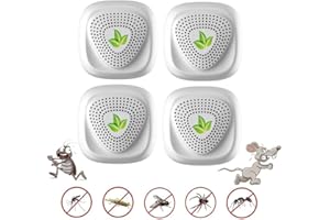 AILEDA Repelente Ultrasónico de Plagas,2025 Repelente Mosquitos Interiores Antiparasitario,4 Pack Antimosquitos Electrónico Ultrasónico Mosquitos,para Roedores,Arañas,Ultrasuoni