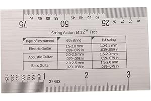 Sharplace Lineal Werkzeug Gitarre String Action Ruler Geigenbauer Für Guitar Bass