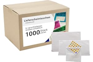 ‎DM-FOLIEN GMBH dm-folien Lieferscheintaschen C5 I 1000 Stück I Selbstklebende Versandtaschen I Blanco Versandunterlagen für Lieferscheine & Rechnungen I Versandzubehör aus PP I transparent & unbedruckt
