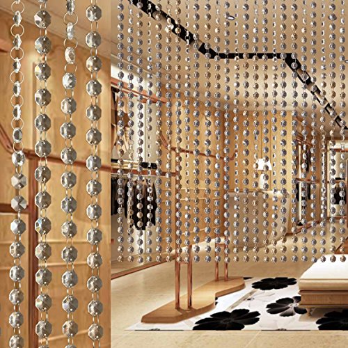 MOHOO 10m Türvorhang zehn Meter Hochzeit DIY Crystal Clear Acrylic Bead Garland hängende Partei Dekor Versorgung Perlenvorhänge Dekorieren Sie das Wohnzimmer, Hotel-Lobbys