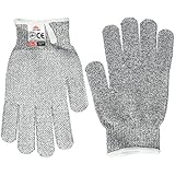 NoCry Cut Resistant Gloves with Secure-Grip Microdots and Level 5 Cut Protection. Comfort-Fit. Food Grade, Size Medium