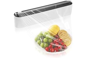 Quasziwa Distributeur Papier Aluminium et Film Alimentaire - Adsorption Magnétique, Lame Coulissante Sécurisée, Solide, Installation Murale sans Perçage, Convient aux Rouleaux jusqu'à 31cm, Noir