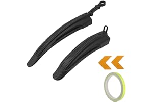 DuDuZui Bike Fender Set, Adjustable Bicycle Mudguards with 1 Roll Reflective Tape+ 2 Red Arrow Reflective Stickers for 20-26 inch Bikes, Universal Front and Rear Mud Guard for most of Bicycles
