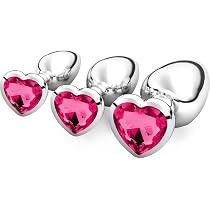 3 Pezzi Anal Butt Plug,S+ M+ L Set Sex Toy,con Lusso Cuore Forma ...