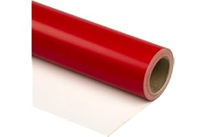 RUSPEPA Papel De Regalo Rojo Brillante - Mini Rollo - Color Sólido Para Bodas, Cumpleaños, Despedidas De Soltera, Felicitaciones Y Regalos Navideños - 44,5 cm X 10 m