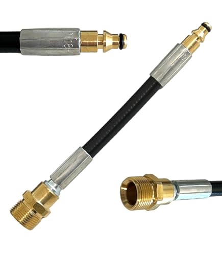 Quick-Click - Quick Connect adapter extra lang geschikt voor hogedrukslangen met M22 x 1,5 IG - voor Kärcher, Kränzle, werkzone enz. Totale lengte 31 cm
