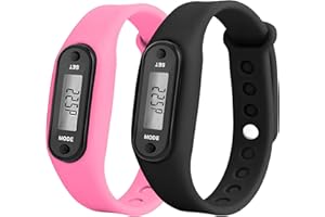COWANIEE 2 PCS Step Counter for Walking, Pedometer Watch for Women Men