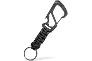 KeyUnity KC00 Paracord Schlüsselanhänger, Schlüsselkette mit Karabiner Paracord Anhänger, Geflochtene Lanyard Ring-Haken-Clip Schlüsselanhänger für Autoschlüssel,Wasserkocher und Outdoor