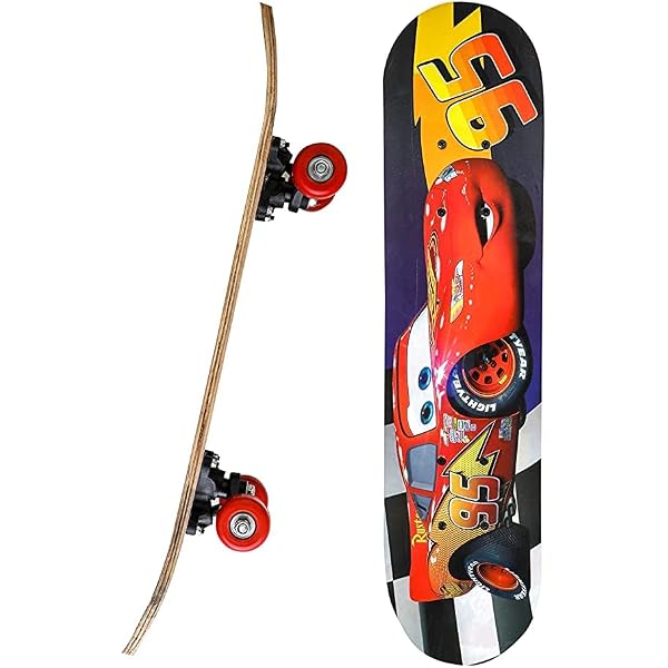 Yamuna Wooden Skate Board for Boys and Girls 3-12 Years Portable
