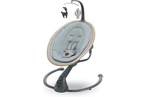 Maxi-Cosi Cassia Hamaca bebé eléctrica, 0-6 meses, máx. 9 kg, balancin bebe, 12 melodías, rotación 360°, detección automática, 5 velocidades, 2 posiciones de reclinación, Beyond Grey