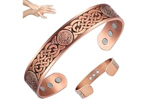Vicmag Bracelet en cuivre ultra résistant à 99,99 % pour homme et femme - Taille réglable - Avec boîte cadeau