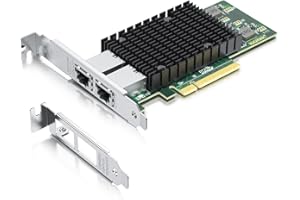 10Gtek per Intel X540-T2 10Gb PCI-E NIC Scheda di Rete, Dual Copper RJ45 Port, Intel X540 Controller, PCIe Ethernet LAN Adapter per Windows Server/Windows/Linux/ESX