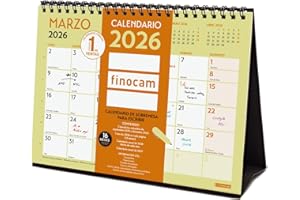 Finocam - Calendario de sobremesa 2026 Mes Vista Enero - Diciembre 2026 + Sep.- Dic. 2025 (4 meses) reducidos | Calendario 2026 | Planificador mensual Grafik - Español