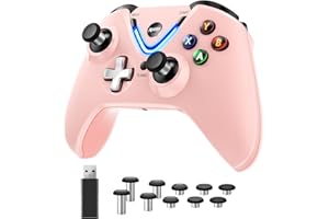 RALAN Wireless Controller with Paddles for Xbox One S/X, Xbox Series S/X, Windows PC, 2.4G Wireless Adapter with 3.5mm Headphone Jack, ALPS Joystick, Hall Effect Sensing Trigger, Rechargeable Battery