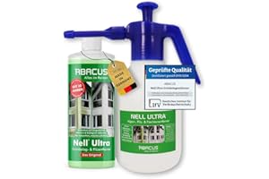 ABACUS® Nell Ultra Green Growth Remover & Algae Remover Set, Extremely Strong! Removes Green Growth & Algae Automatically with Long-Term Protection - Algae & Green Growth Remover 1000 ml with Spray