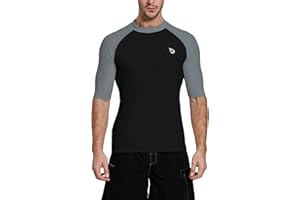 BALEAF UV Shirt Herren Wasser UPF 50+ Kurzarm Rashguard Herren Schwimmshirt Rash Vest für Schwimmen Tauchen