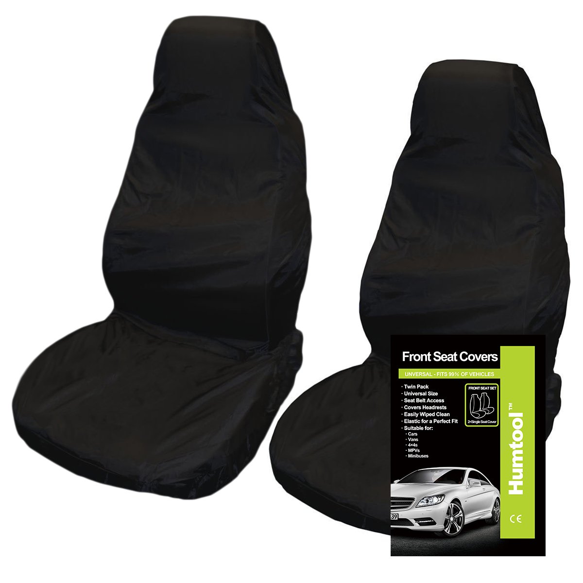 Universal Car Seat Covers Van Black Waterproof Nylon Heavy Duty Front