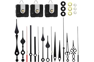 Sweetone 3 Pièces Mécanisme d'Horloge Mécanisme de Mouvement d'Horloge avec 5 Paires Dfférentes Horloge Aiguilles, Mouvements pour Horlogerie pour Remplacement et Rechange Bricolage d’Horloge