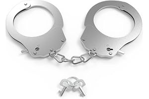 Bdwing Esposas de Metal con 2 Llave, Esposas Policia Profesionales del Juguete Falso Accesorios de Disfraz Juegos de Roles