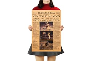 Oulensy Apollo 11 Mondlandung New York Times Vintage Poster Kraft PaperKids Raumdekoration Wandaufkleber 51 * 35.5cm