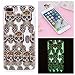 Produktbild Mokyo iPhone 7 Plus/iPhone 8 Plus Hülle,Stoßfest Luminous Bewirken Nacht Leuchtend Silikone Tasche mit [Frei Displayschutzfolie] Niedlich Muster Ultra Dünn Weiche TPU Gel Bumper Gummi Etui Handyhülle Anti Kratzer Kratzfeste Haut Zurück Schale Abdeckung für iPhone 7 Plus/iPhone 8 Plus - Schädel