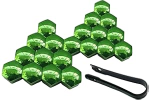 Ioensy 20Pcs Car Wheel Nut Caps Covers Wheel Nut Caps, Bolt Rims Universal Covers, Waterproof Anti Rust Tire Screw Cap Protection Covers, Green 19mm
