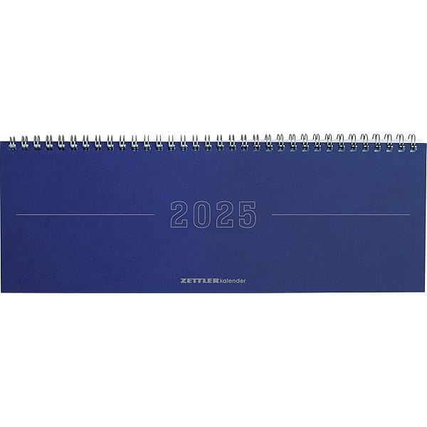 Zettler Tisch-Querkalender Papyrus 2025 - Bürokalender Grau 29,7x10,5cm