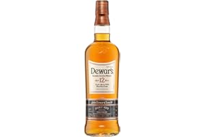 DEWAR'S 12 Años, 40% ABV, 70cl / 700ml, Whisky Escocés Blended, Doble Añejamiento en Barricas de Bourbon de Primer Llenado para un Extra de Suavidad