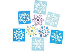 Baker Ross snöflinga schabloner – paket med 8, snöflinga juldekorationer (AX404)