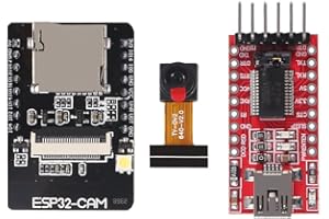 ALMOCN ESP32-CAM WiFi + Bluetooth Module WiFi ESP32 CAM Development Board with Camera Module OV2640 2MP + FT232RL FTDI USB to TTL Serial Converter + 20 pin Jumper Wire