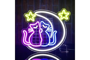 PILOYINDE Insegna al neon anime, insegna al neon gatto, insegna al neon decorazione della parete di Sailor Moon, insegna al neon alimentata tramite USB per sala giochi della camera da letto