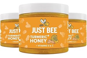 Just Bee Turmeric + Honey (3 x 260) | with Turmeric Extract, Vitamin D & Vitamin C | Supports Function of Immune System