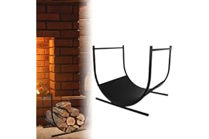 FIVMEN Scaffale per legna da ardere, in metallo, a forma di U, con base stabile, in legno, per legna da ardere, per interni ed esterni, 44 x 37 x 40 cm