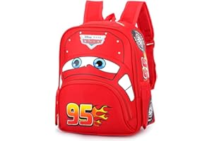 FCVOCL Cars 3D Backpack, Kids Schoolbag Waterproof Nylon Rucksack Elementary Schoolbag Book Casual Daypack for Girls Boys 3-8 years old