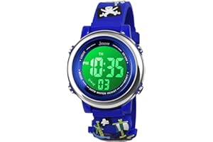 Bigmeda Reloj Digital para Niños Niña, Luz Intermitente LED de 7 Colores Reloj de Pulsera Niña Multifunción, para Niños de 3 a 12 años