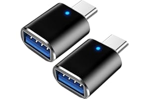 HIHUHEN USB C to USB Adapter(2-Pack), Syntech USB-C Male to USB-A 3.0 Female Adapter with luminous lamp (2PCS-USB)