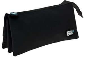 Grafoplas 37545410. Estuche escolar triple, Color Negro, 23, 5x12x14cm, Bits & Bobs