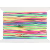 Thread for Making Bracelets, 1 mm x 20 m Elastic Bracelet Thread | Colourful Elastic Cord for Beads Bracelets, Threads for Ma