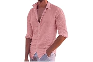 ZGIDDAZ Chemise Homme Manches Longues Chemise Col Mao Unie Chemisette Coupe Régulière Chemise Homme Ete Respirable Casual Ajustée Décontractée Chemises Légère pour Affaires, Loisirs Et Vacances