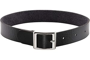 EIGSO Women Retro Punk Simple Gothic Adjustable PU Choker Collar Buckle Necklace for Biker Spicky