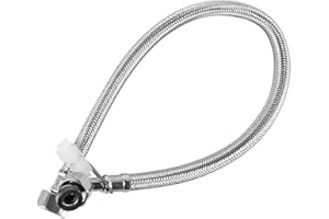 Laroal 90° Elbow 50cm Long Compression Flexible Pipe Connectors Single Pipe 15mm 1/2" BSP Elbowed Stainless Steel Braided Flexi Pipe for Plumbing Bathrooms Kitchens
