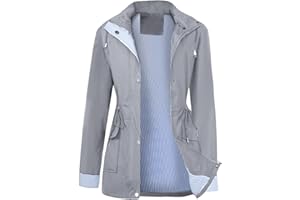 Ynport Crefreak Chaqueta Impermeable para Mujer con Capucha y lluvia Larga con Capucha Gabardina Ligera a Prueba de Viento Chaqueta de lluvia para Mujer para Adultos