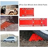 2Pcs Foldable Auto Traction Mat Car Emergency Tire Traction Mat Snow Chain Alternative Unstuck Your Car From Snow, Ice, Mud, and Sand